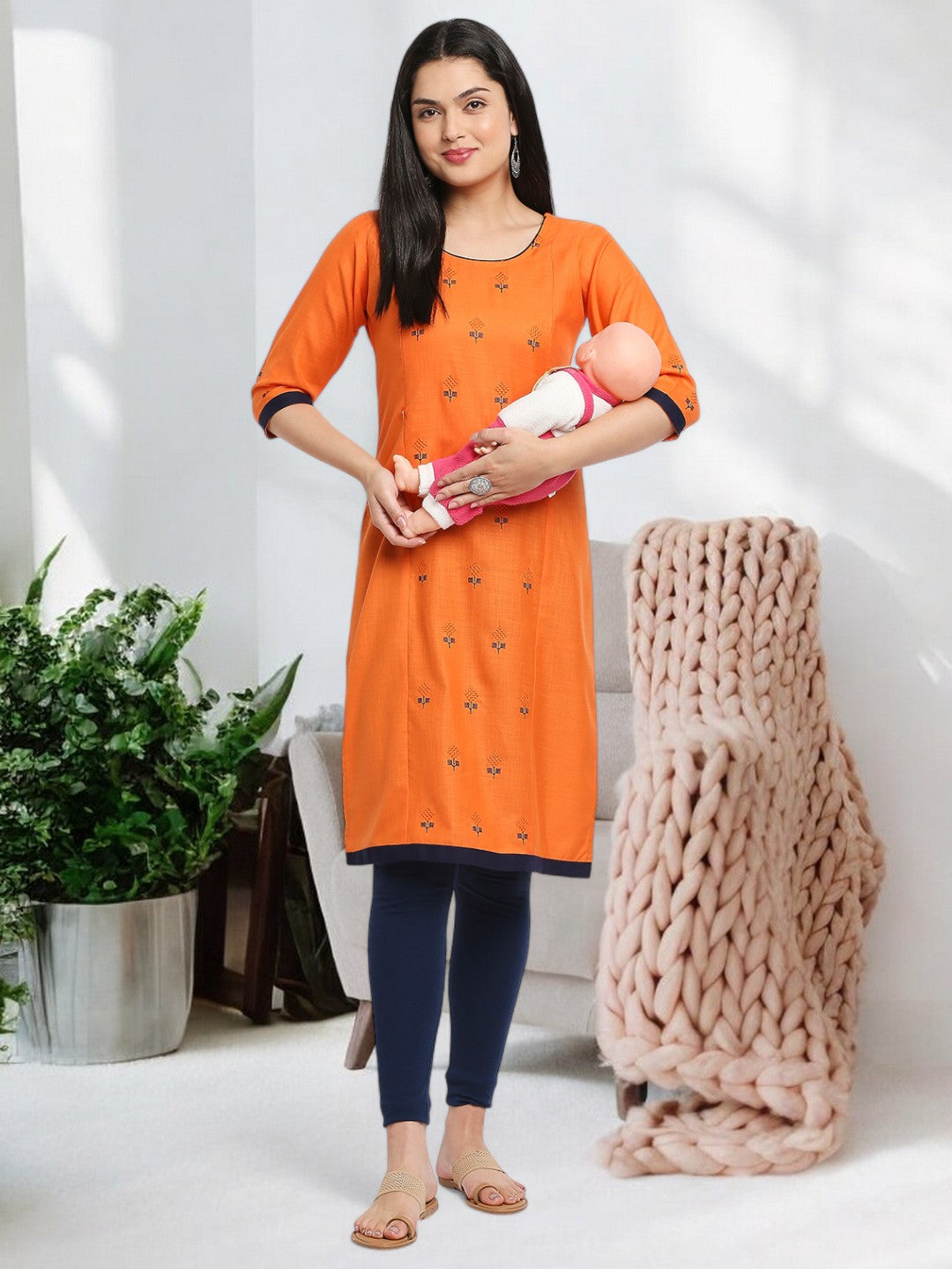 SOPHISTICATED STRAIGHT MATERNITY KURTA FOR WOMEN