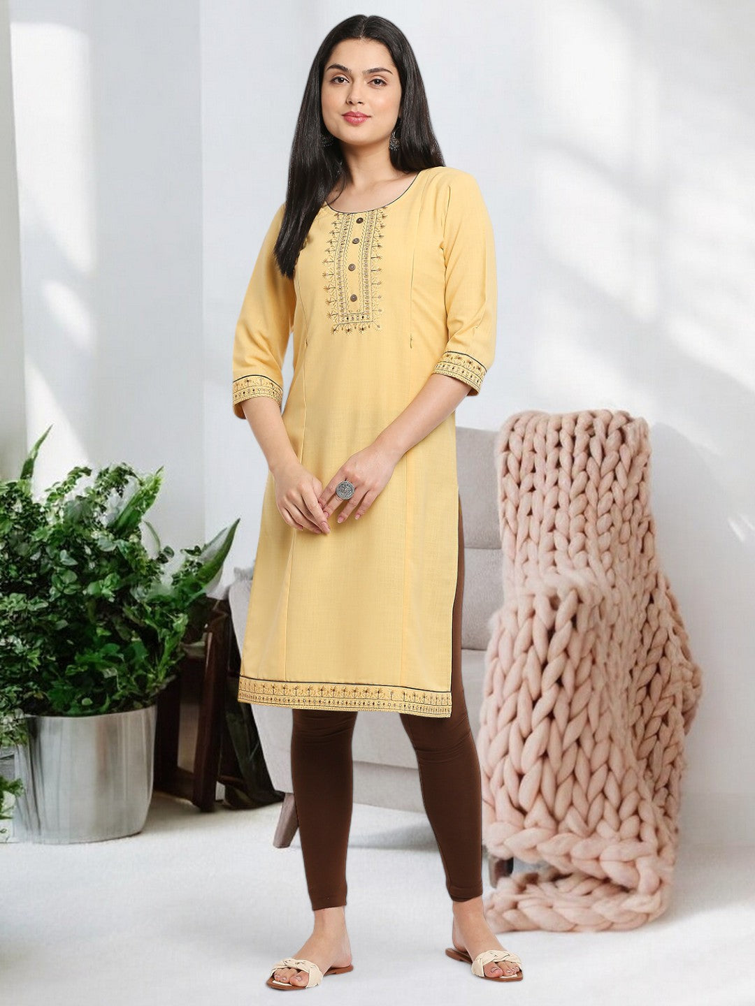 SOPHISTICATED STRAIGHT PREGNANCY KURTA FOR WOMEN