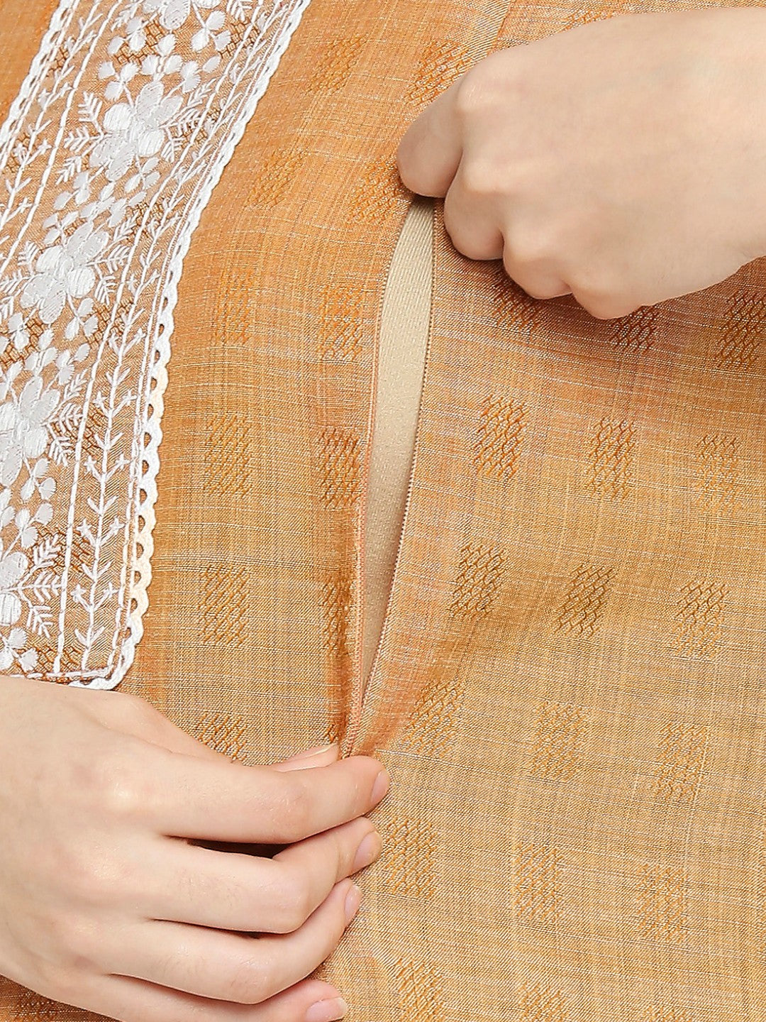 ETHNIC EMBROIDERED FEEDING STRAIGHT KURTA