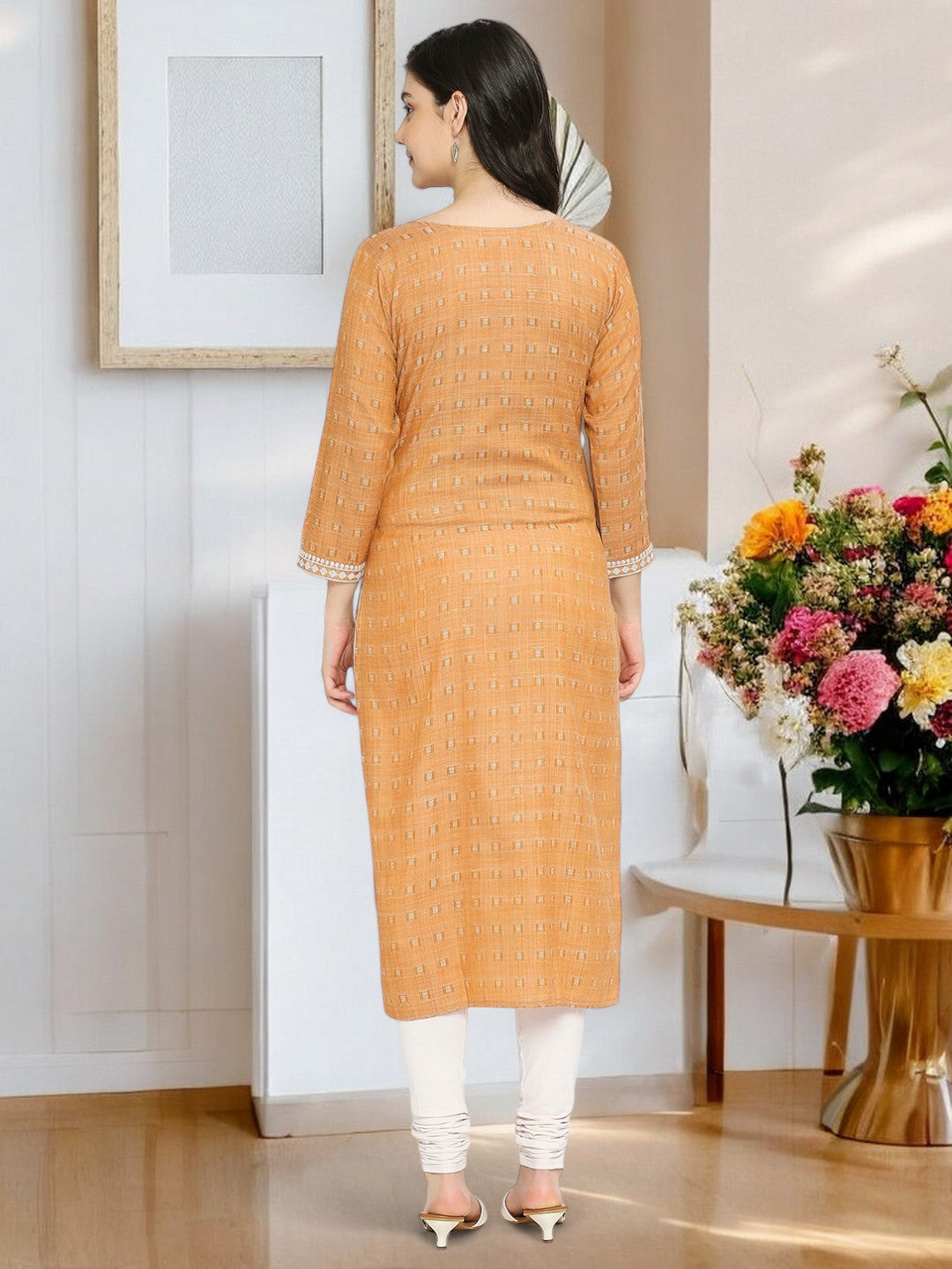 ETHNIC EMBROIDERED PREGNANCY STRAIGHT KURTA