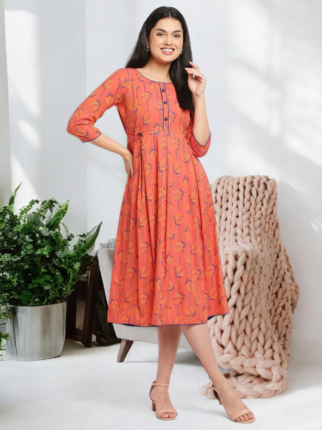 SOPHISTICATED NURSING FLARED KURTA FOR MOTHER