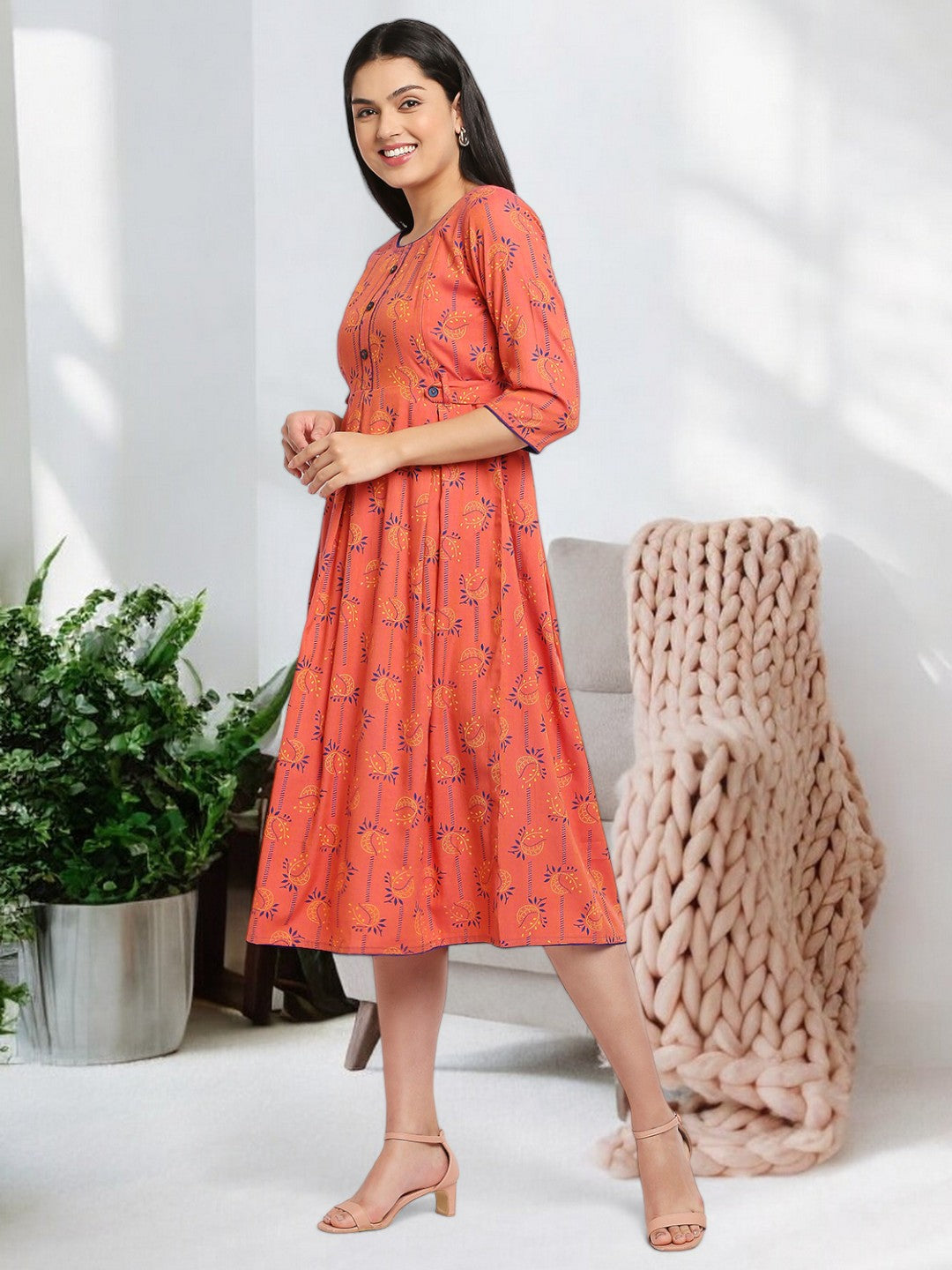 SOPHISTICATED NURSING FLARED KURTA FOR MOTHER