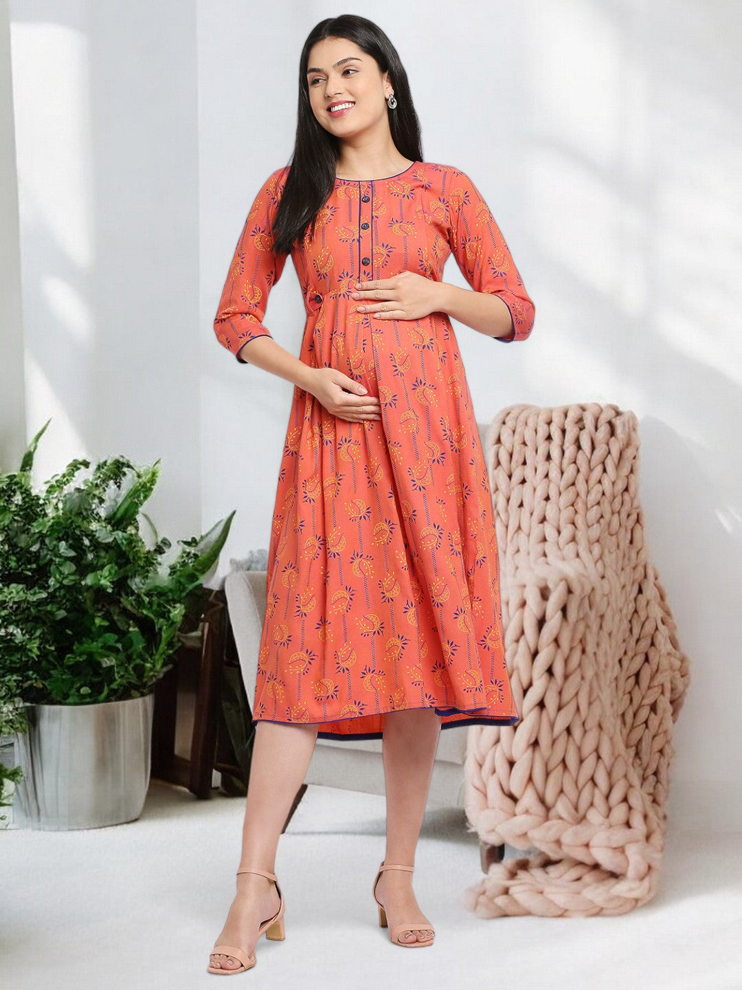 SOPHISTICATED NURSING FLARED KURTA FOR MOTHER