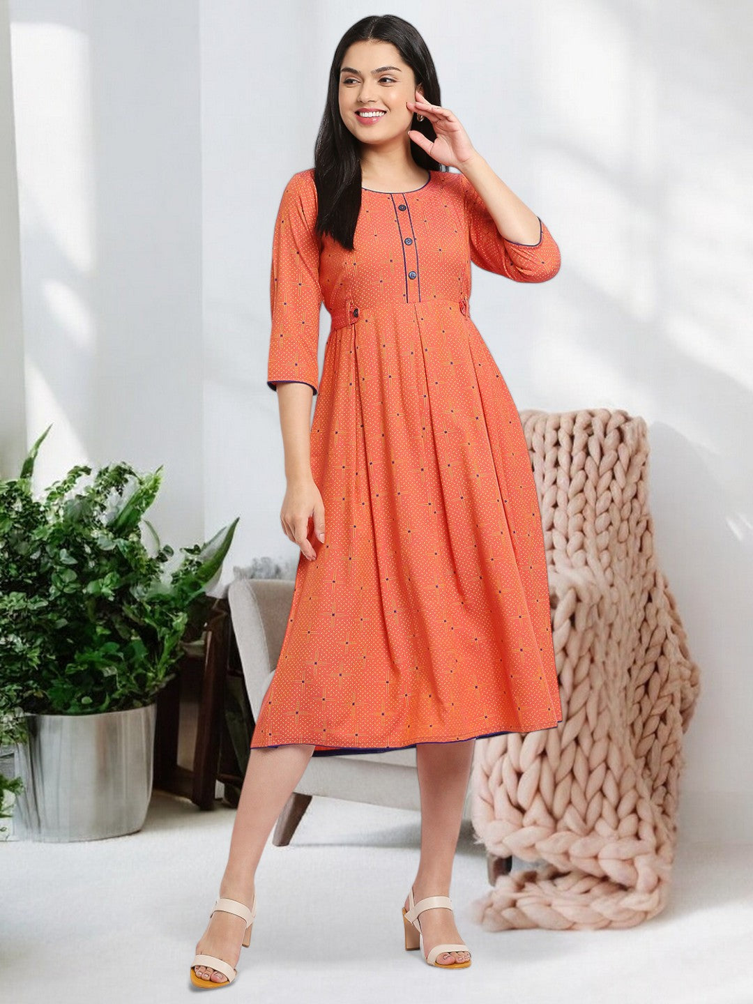 SOPHISTICATED PREGNANCY FLARED KURTA FOR MOTHER