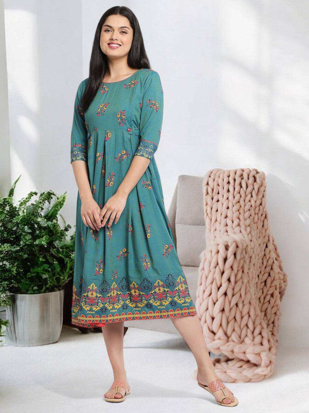 FASHION-FORWARD MATERNITY FLARED KURTA FOR WOMEN
