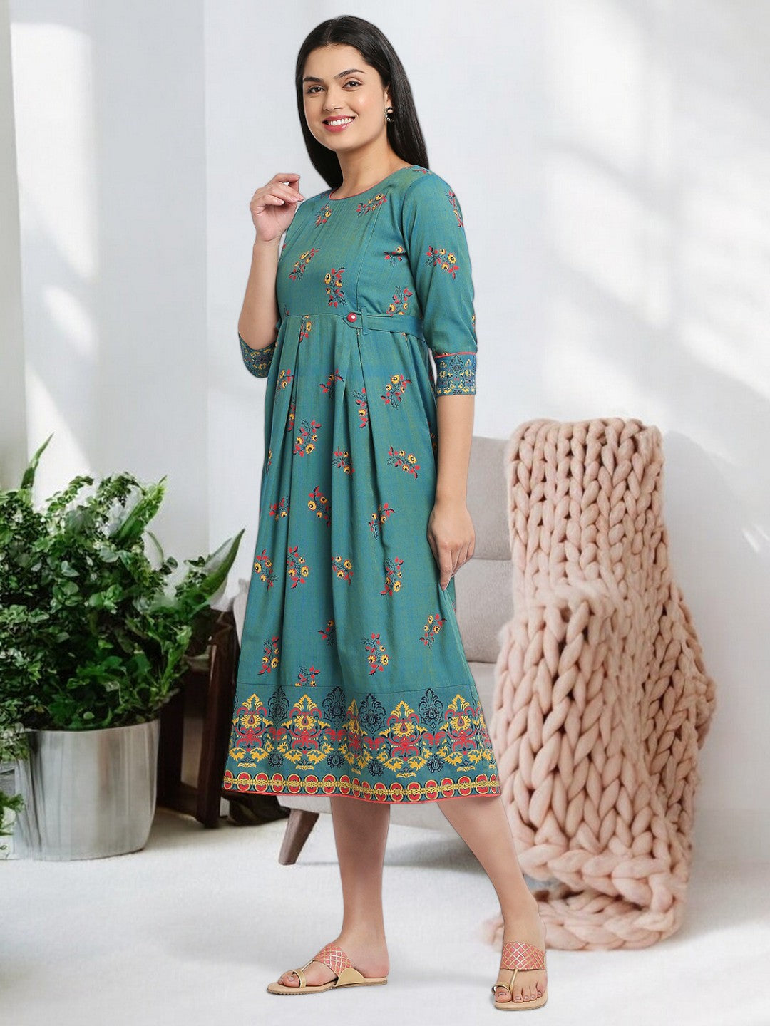 FASHION-FORWARD MATERNITY FLARED KURTA FOR WOMEN