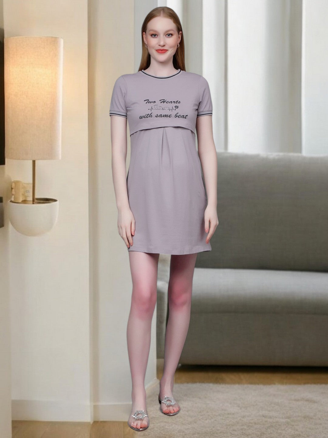 ON-TREND ZIPLESS MATERNITY SHEATH DRESS FOR MOTHER