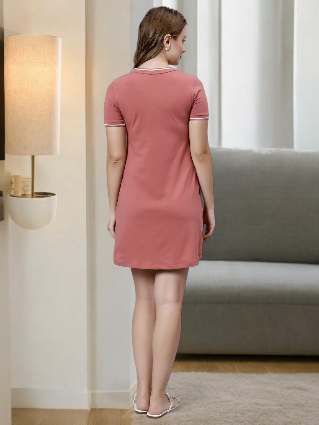 ON-TREND ZIPLESS MATERNITY SHORT DRESS FOR WOMEN