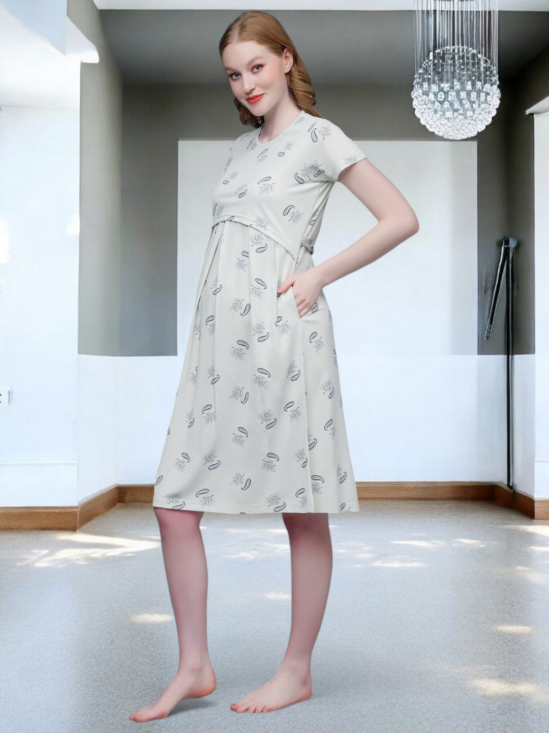 ON-TREND ZIPLESS MATERNITY SHEATH DRESS FOR WOMEN