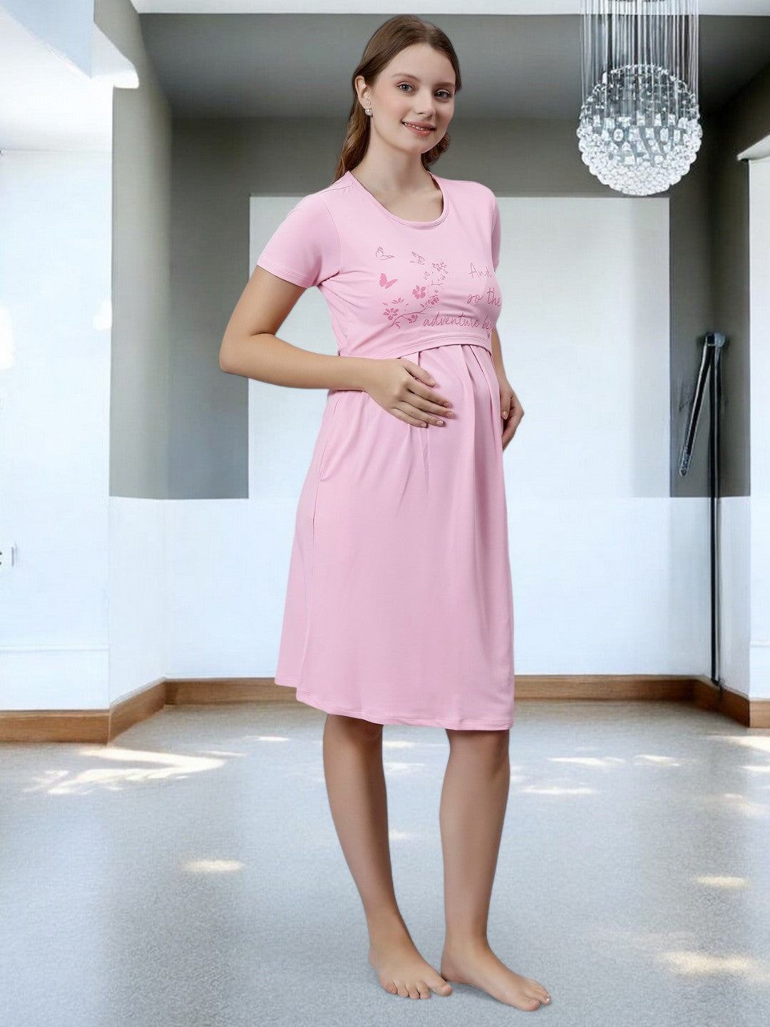 ON-TREND ZIPLESS MATERNITY SHEATH DRESS FOR WOMEN