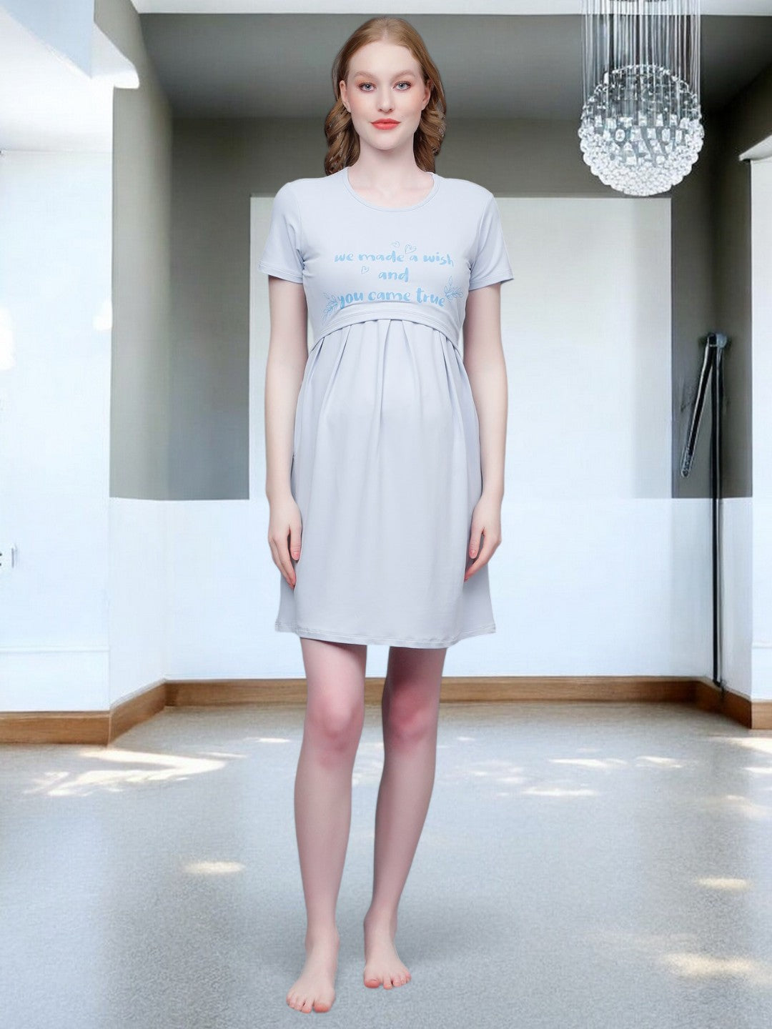 ON-TREND ZIPLESS MATERNITY SHEATH DRESS FOR WOMEN