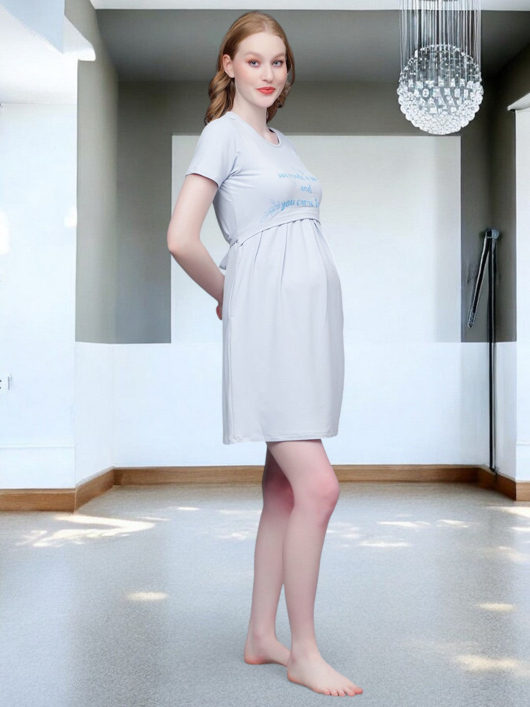 ON-TREND ZIPLESS MATERNITY SHEATH DRESS FOR WOMEN