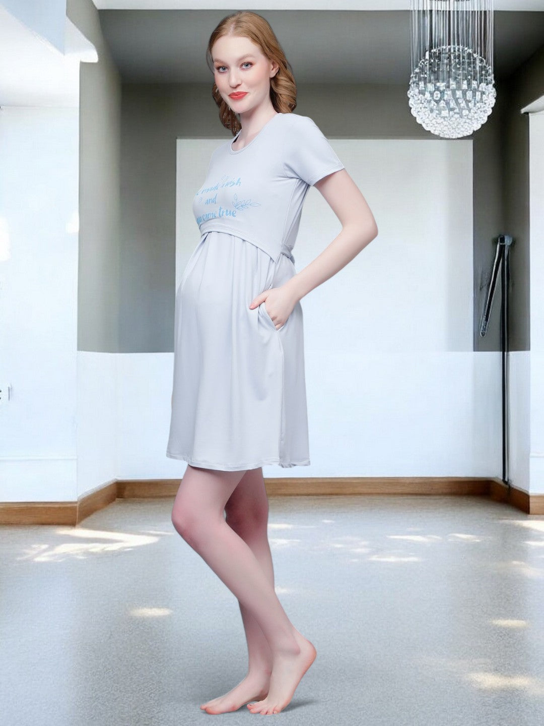 ON-TREND ZIPLESS MATERNITY SHEATH DRESS FOR WOMEN
