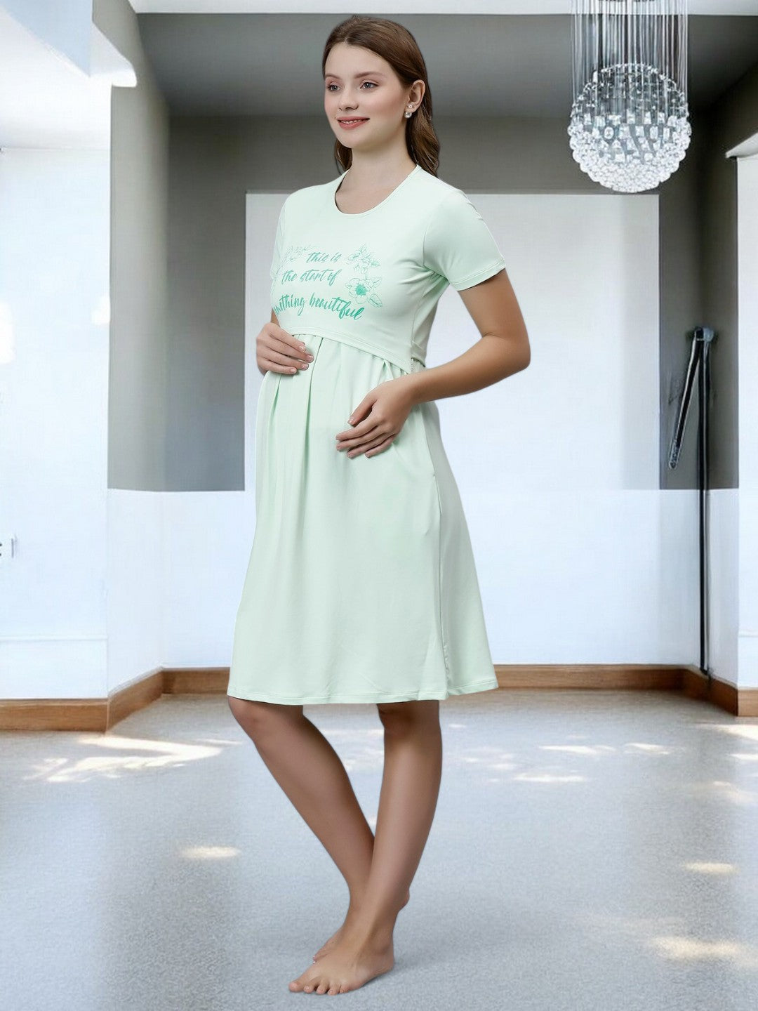 ON-TREND ZIPLESS MATERNITY SHEATH DRESS FOR WOMEN