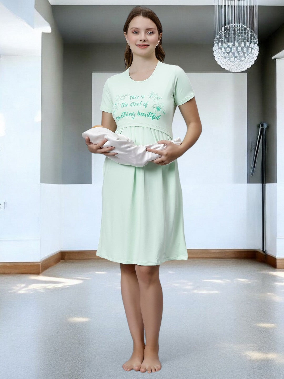 ON-TREND ZIPLESS MATERNITY SHEATH DRESS FOR WOMEN