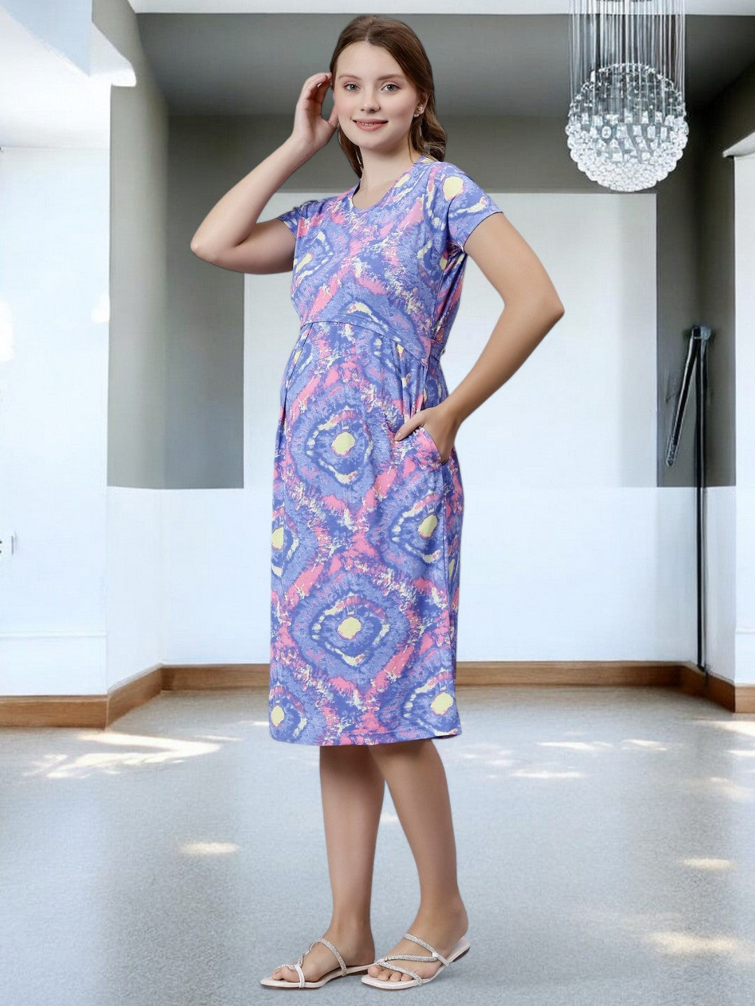 ON-TREND ZIPLESS MATERNITY SHEATH DRESS FOR WOMEN