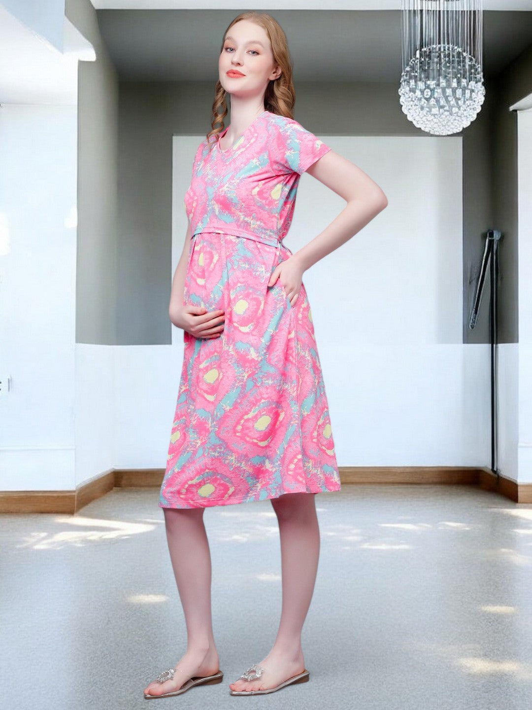 ON-TREND ZIPLESS MATERNITY SHEATH DRESS FOR WOMEN