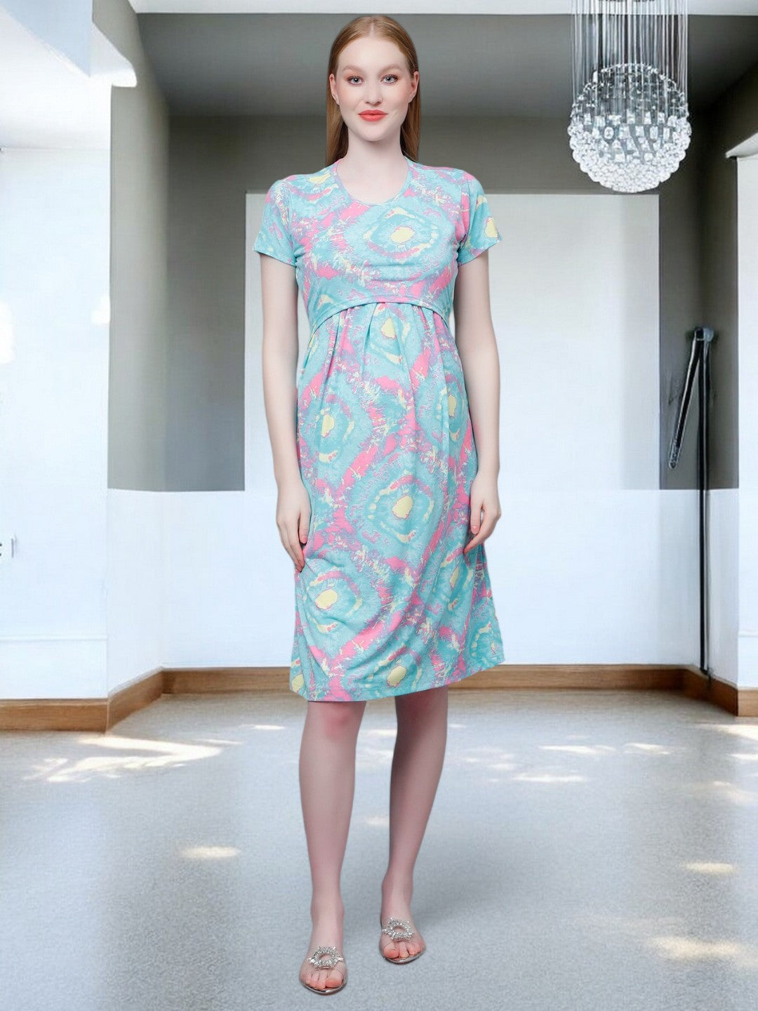 ON-TREND ZIPLESS MATERNITY SHEATH DRESS FOR WOMEN