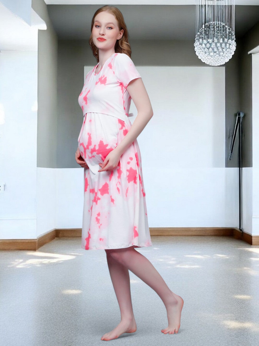 ON-TREND ZIPLESS MATERNITY SHEATH DRESS FOR WOMEN