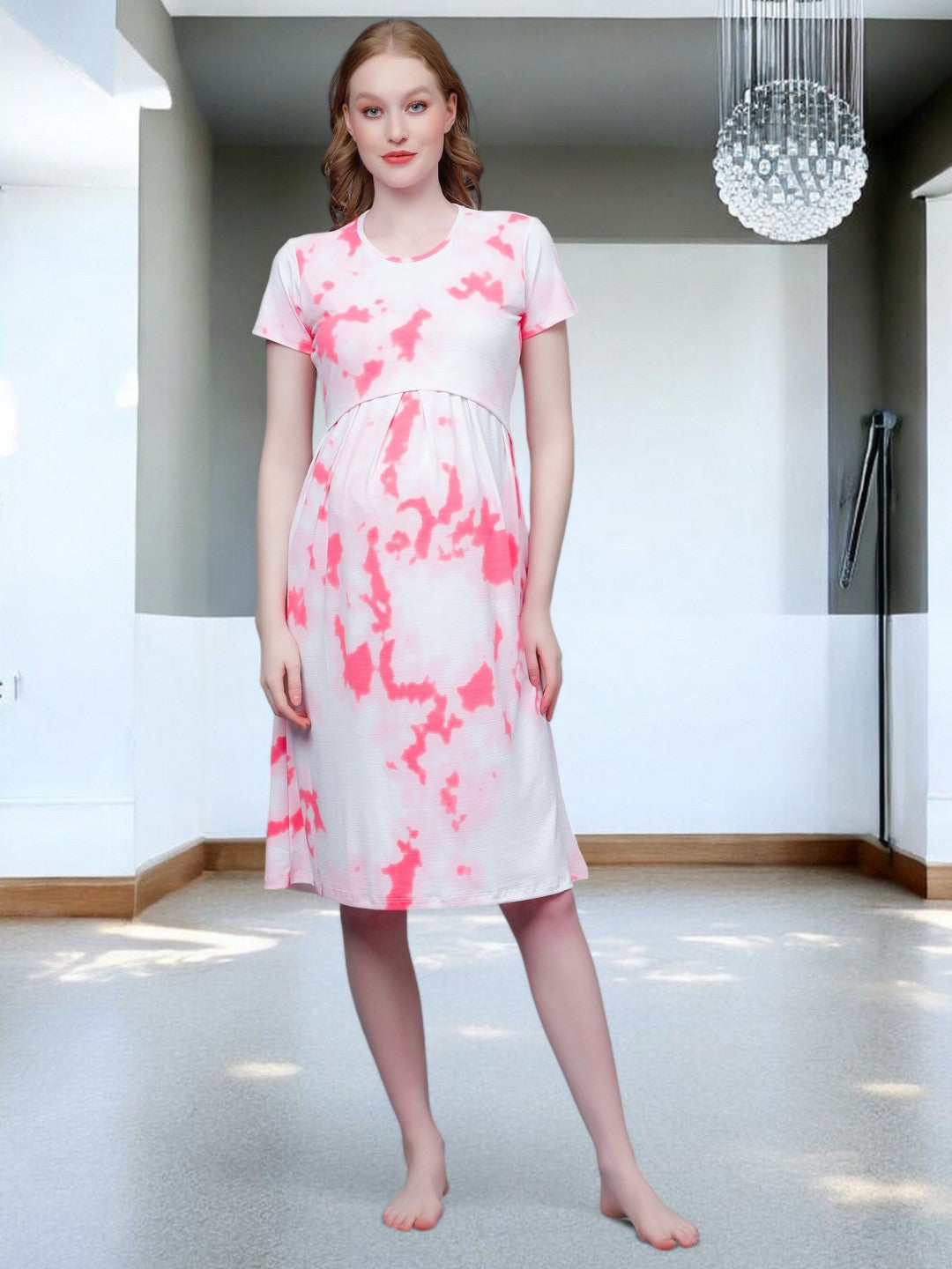 ON-TREND ZIPLESS MATERNITY SHEATH DRESS FOR WOMEN