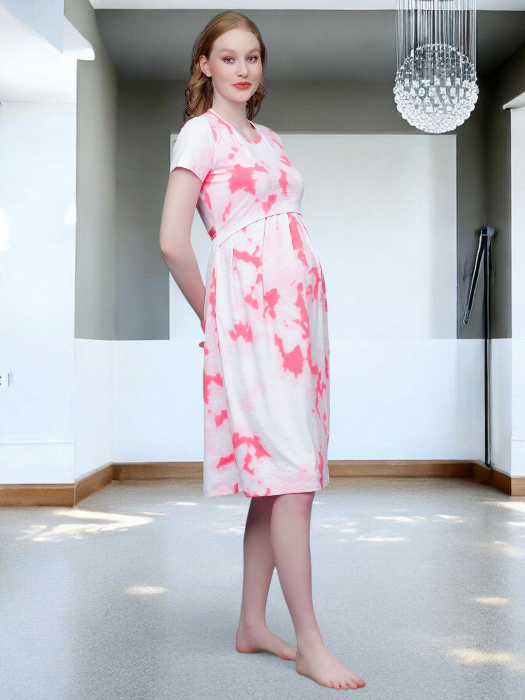 ON-TREND ZIPLESS MATERNITY SHEATH DRESS FOR WOMEN