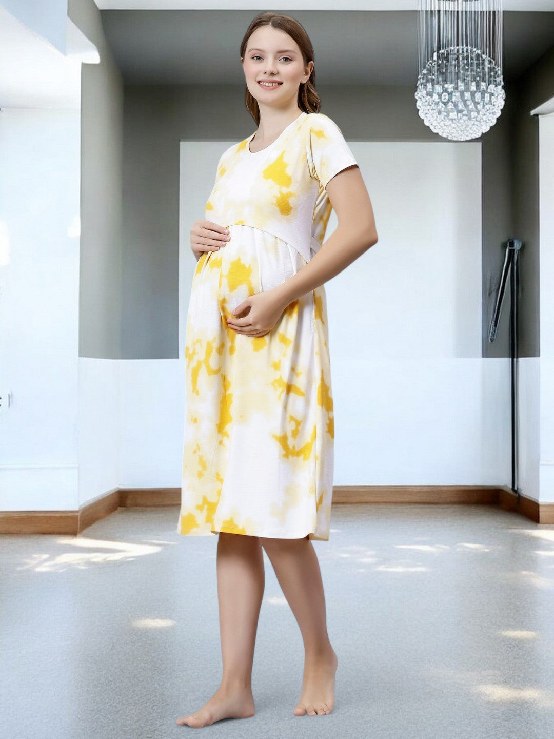 ON-TREND ZIPLESS MATERNITY SHEATH DRESS FOR WOMEN