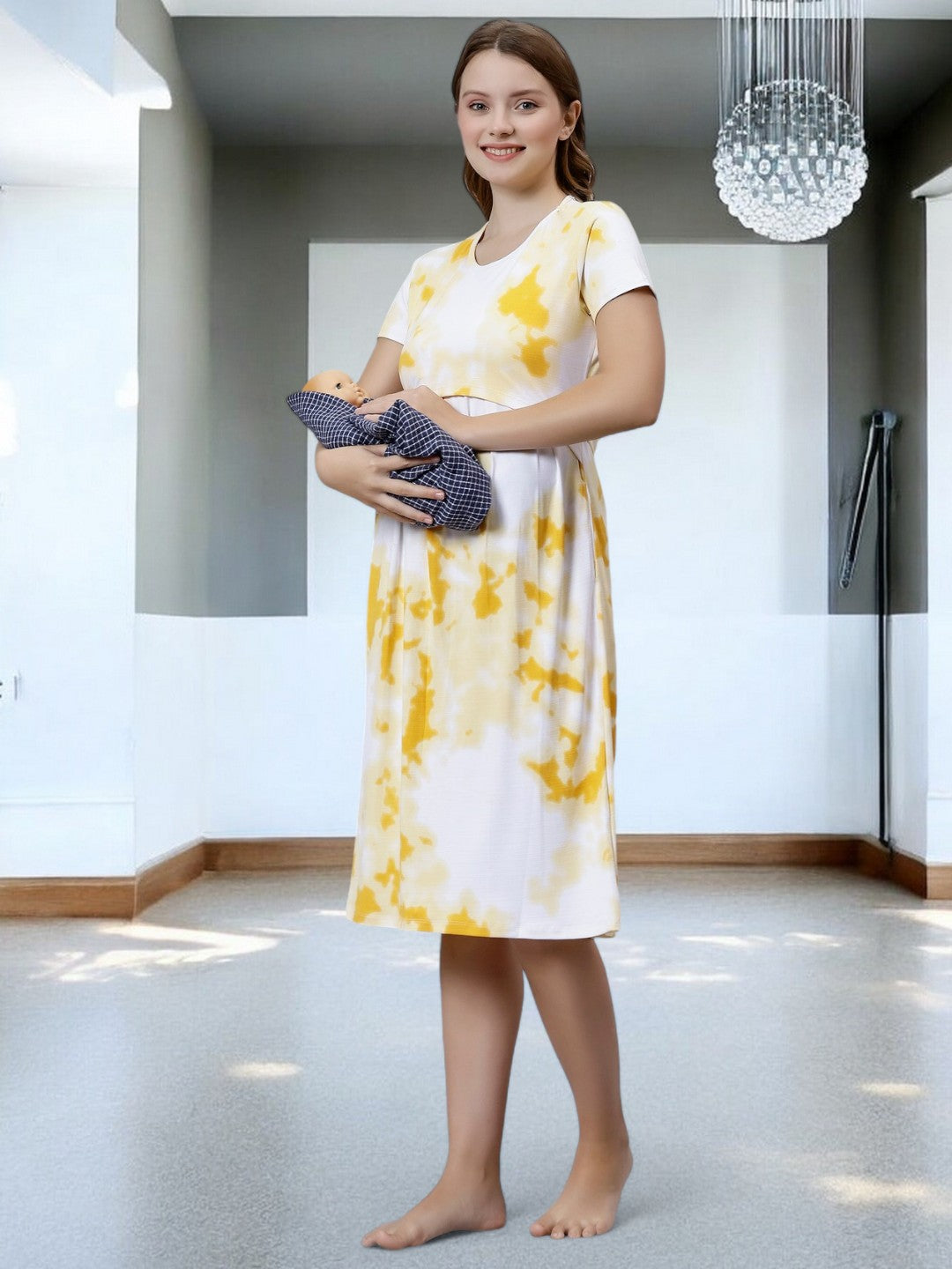 ON-TREND ZIPLESS MATERNITY SHEATH DRESS FOR WOMEN