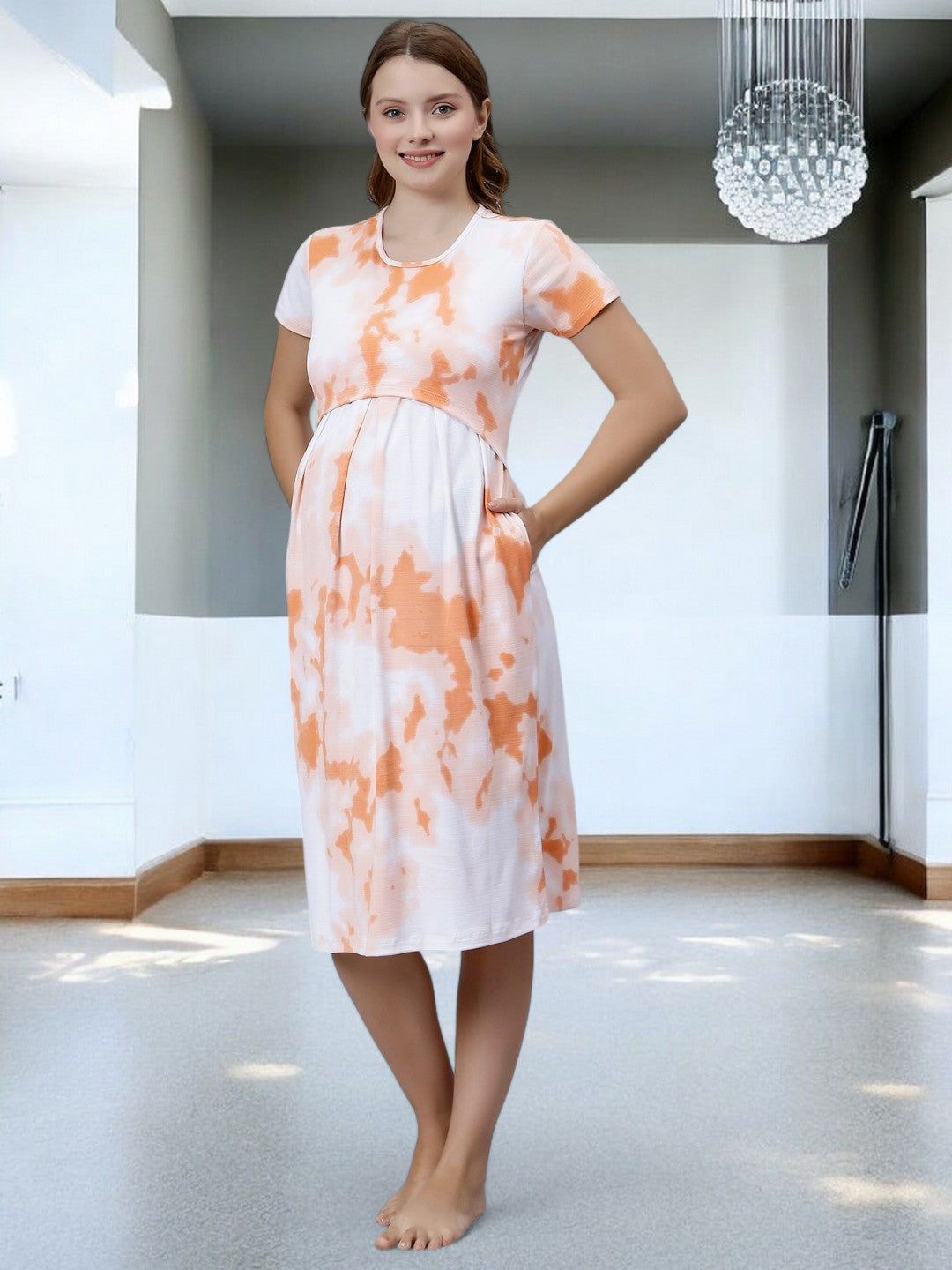 ON-TREND ZIPLESS MATERNITY SHEATH DRESS FOR WOMEN
