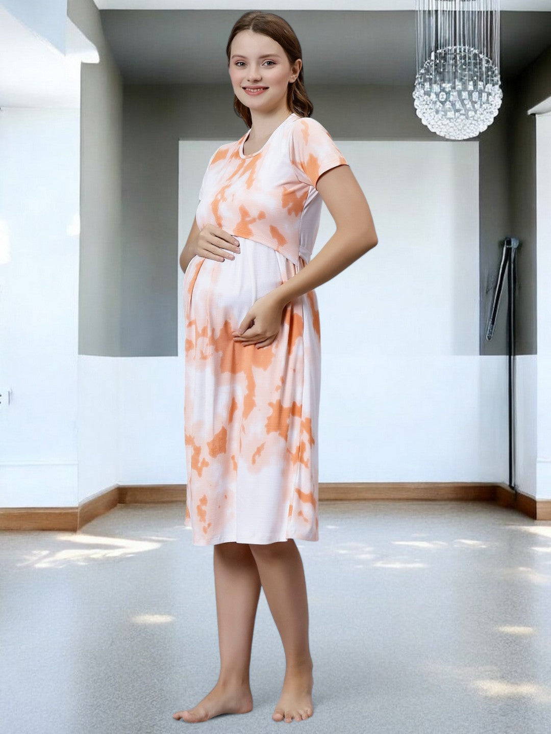 ON-TREND ZIPLESS MATERNITY SHEATH DRESS FOR WOMEN