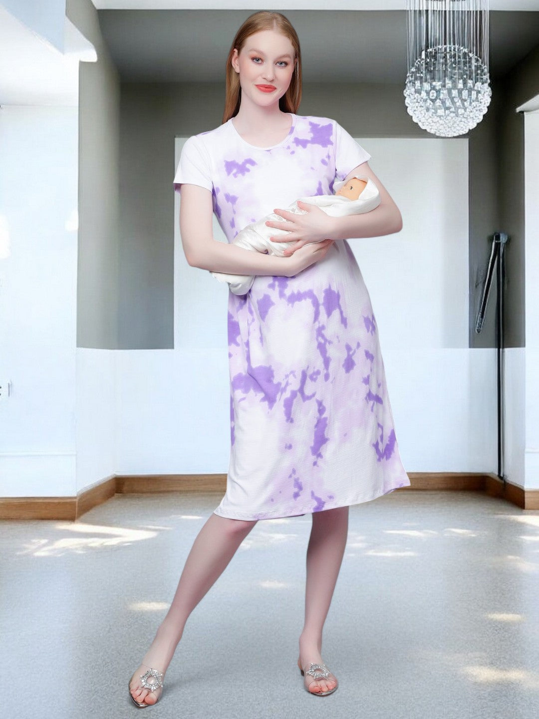 ON-TREND ZIPLESS MATERNITY SHEATH DRESS FOR WOMEN