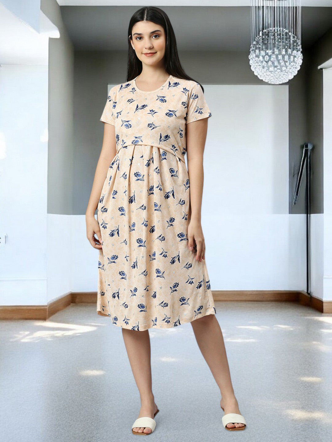 ON-TREND ZIPLESS MATERNITY SHEATH DRESS FOR WOMEN