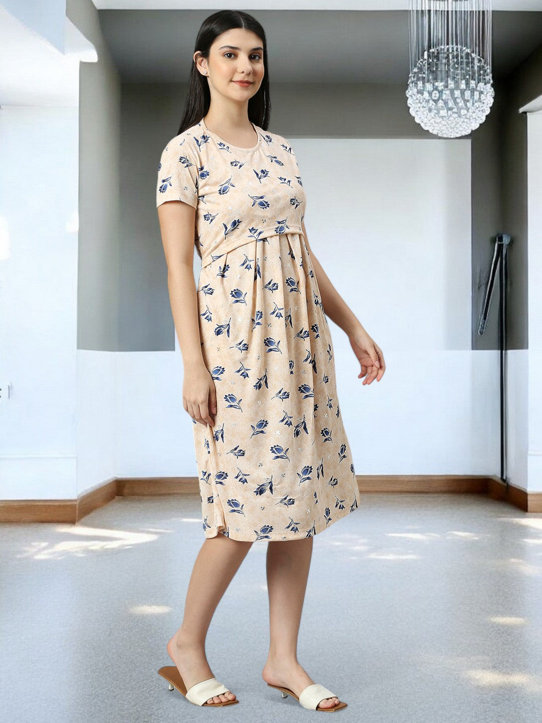 ON-TREND ZIPLESS MATERNITY SHEATH DRESS FOR WOMEN