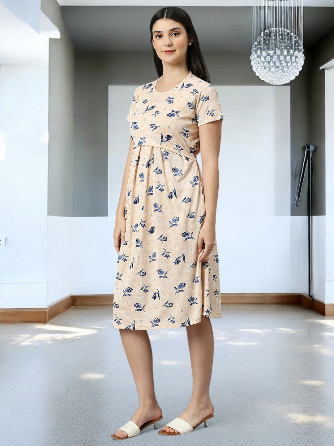 ON-TREND ZIPLESS MATERNITY SHEATH DRESS FOR WOMEN