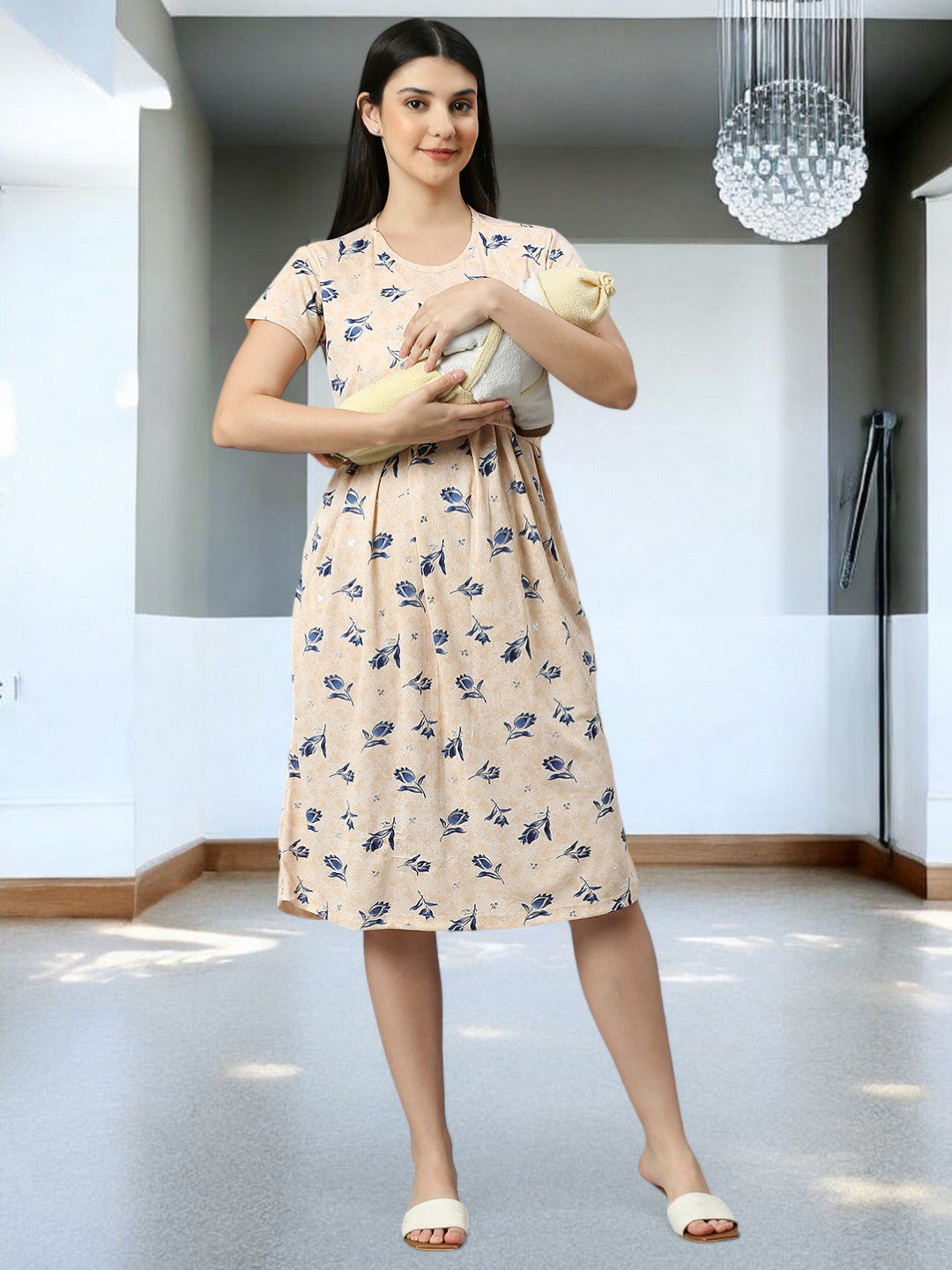 ON-TREND ZIPLESS MATERNITY SHEATH DRESS FOR WOMEN