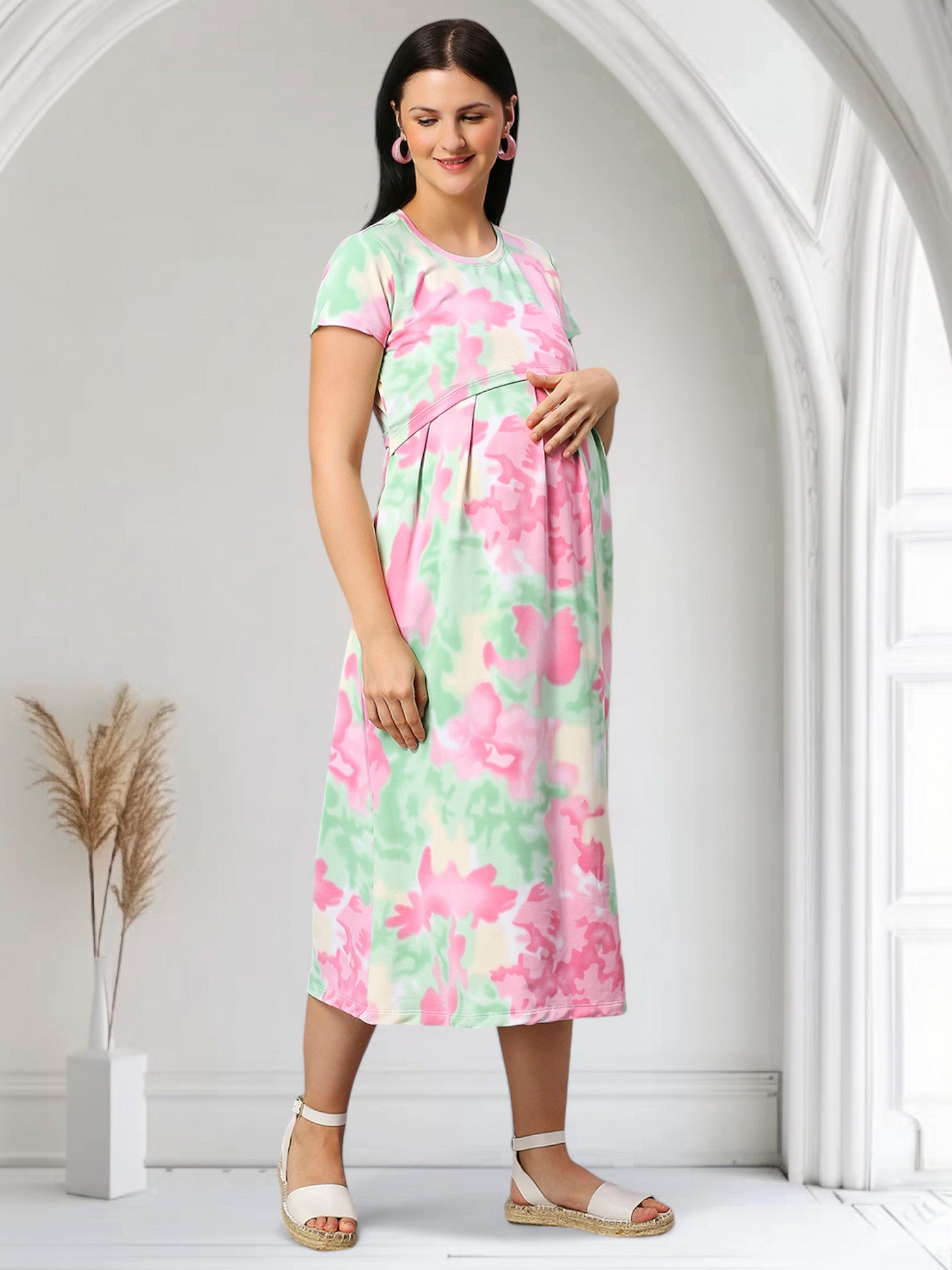 ELEGANT NURSING ZIPLESS GOWN FOR WOMEN