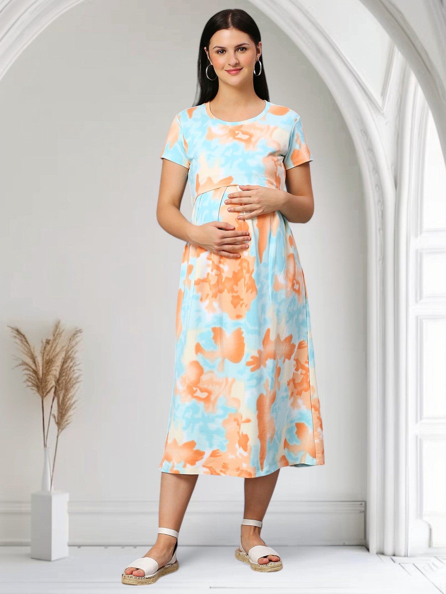 ELEGANT PREGNANCY ZIPLESS GOWN FOR WOMEN