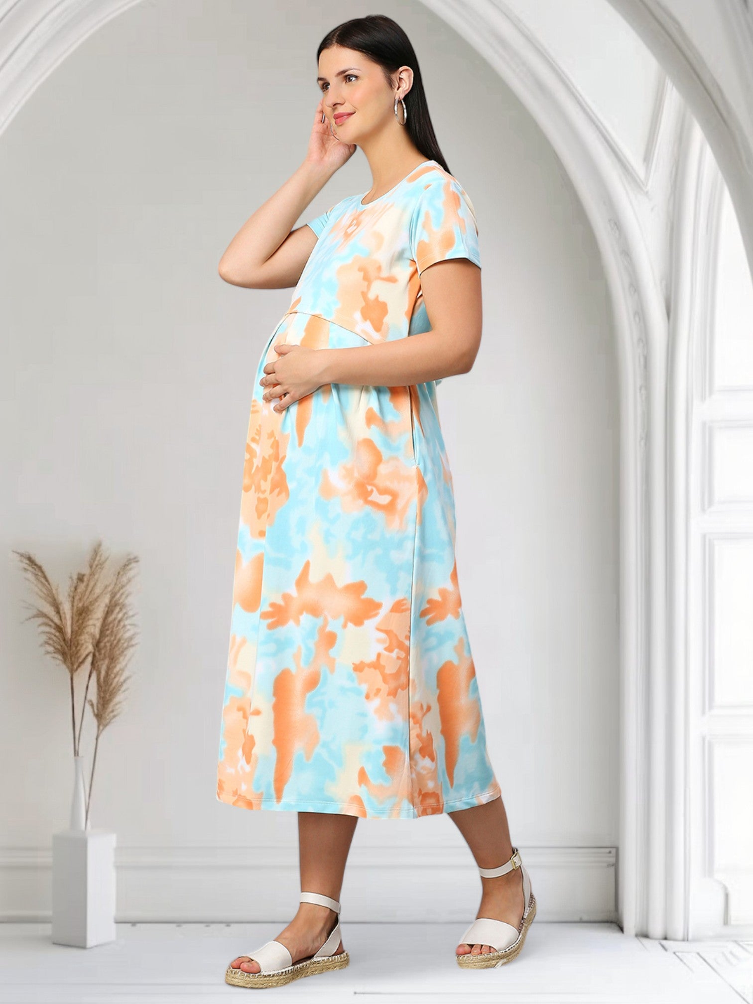 ELEGANT PREGNANCY ZIPLESS GOWN FOR WOMEN