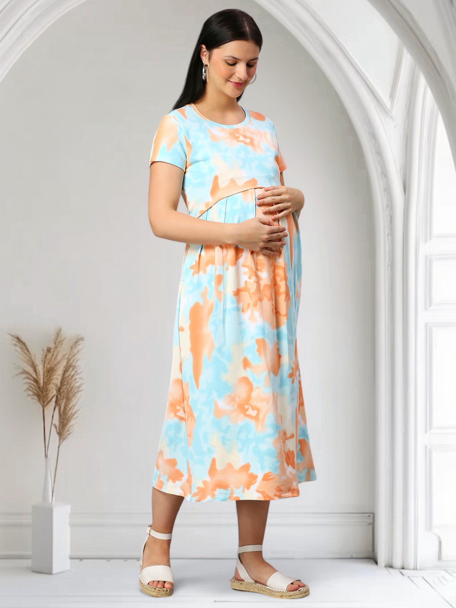 ELEGANT PREGNANCY ZIPLESS GOWN FOR WOMEN