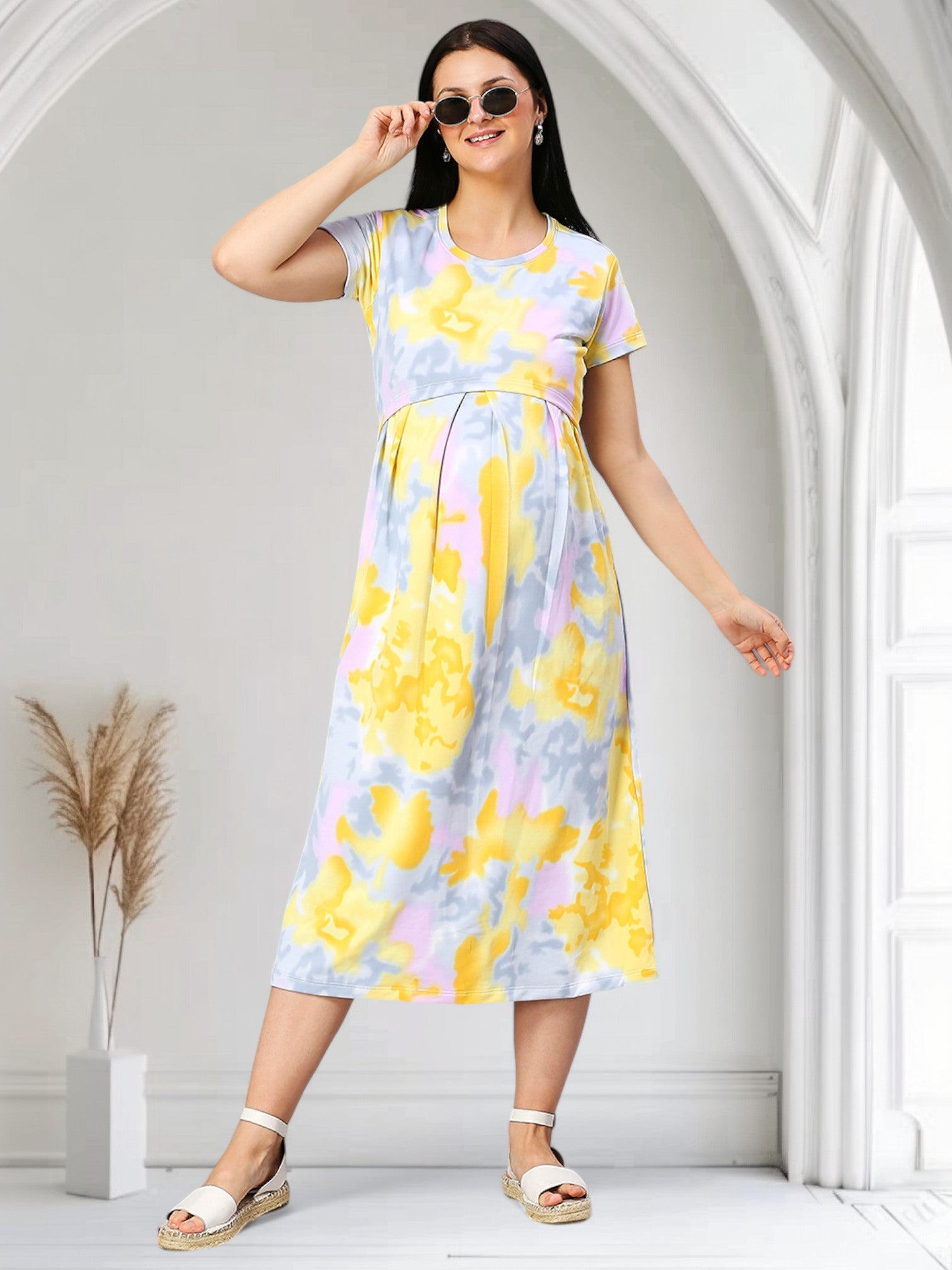 ELEGANT MATERNITY ZIPLESS DRESS FOR WOMEN