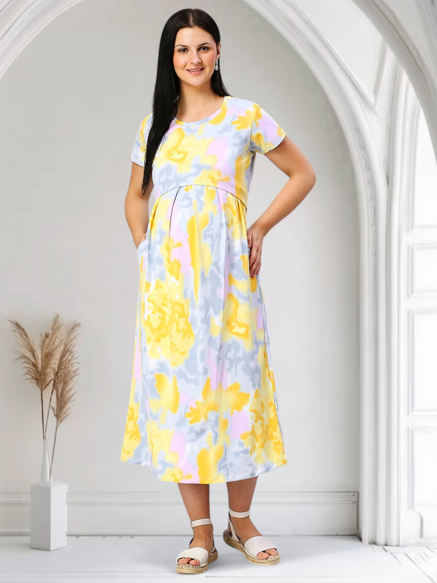 ELEGANT MATERNITY ZIPLESS DRESS FOR WOMEN