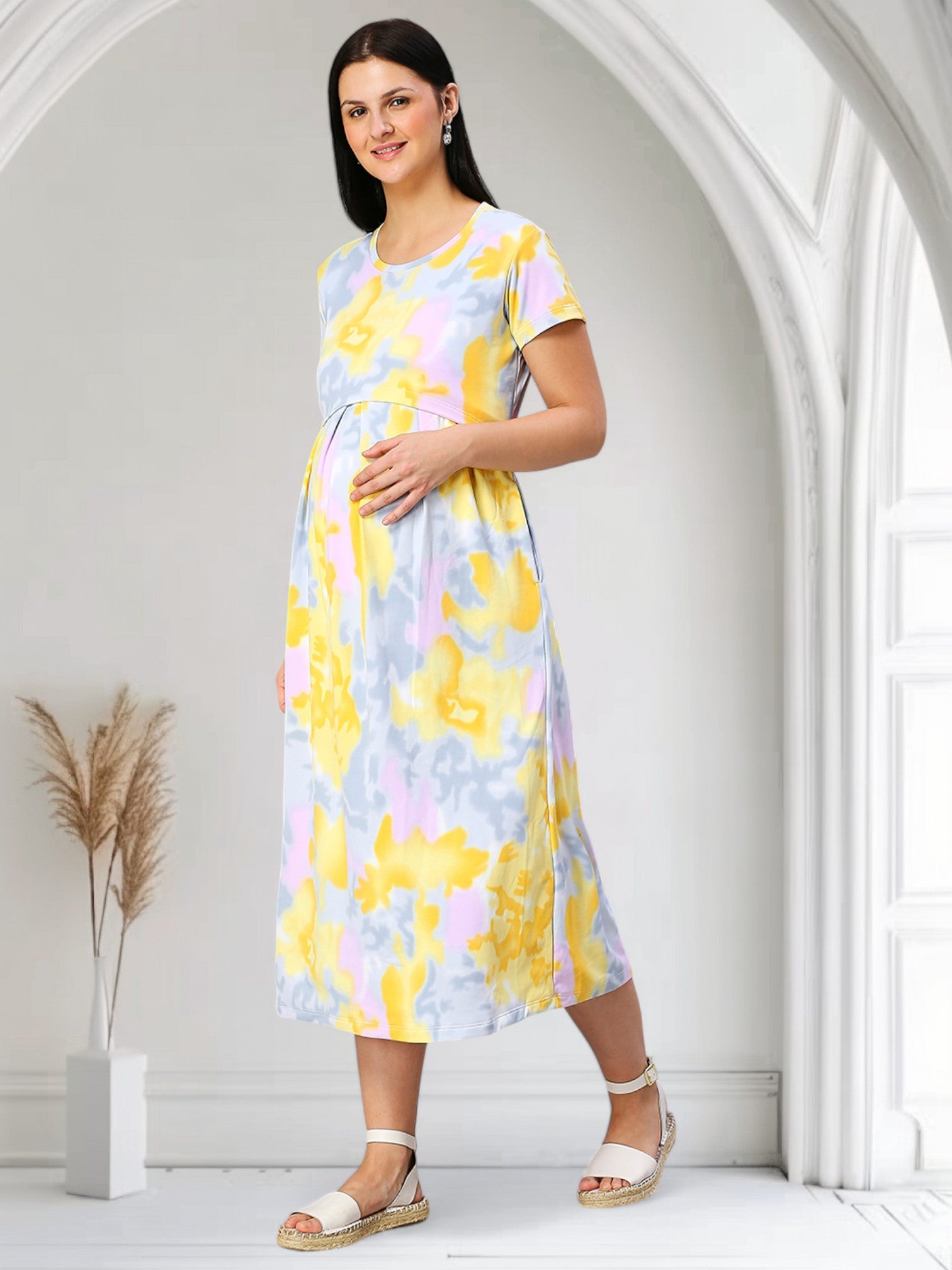 ELEGANT MATERNITY ZIPLESS DRESS FOR WOMEN