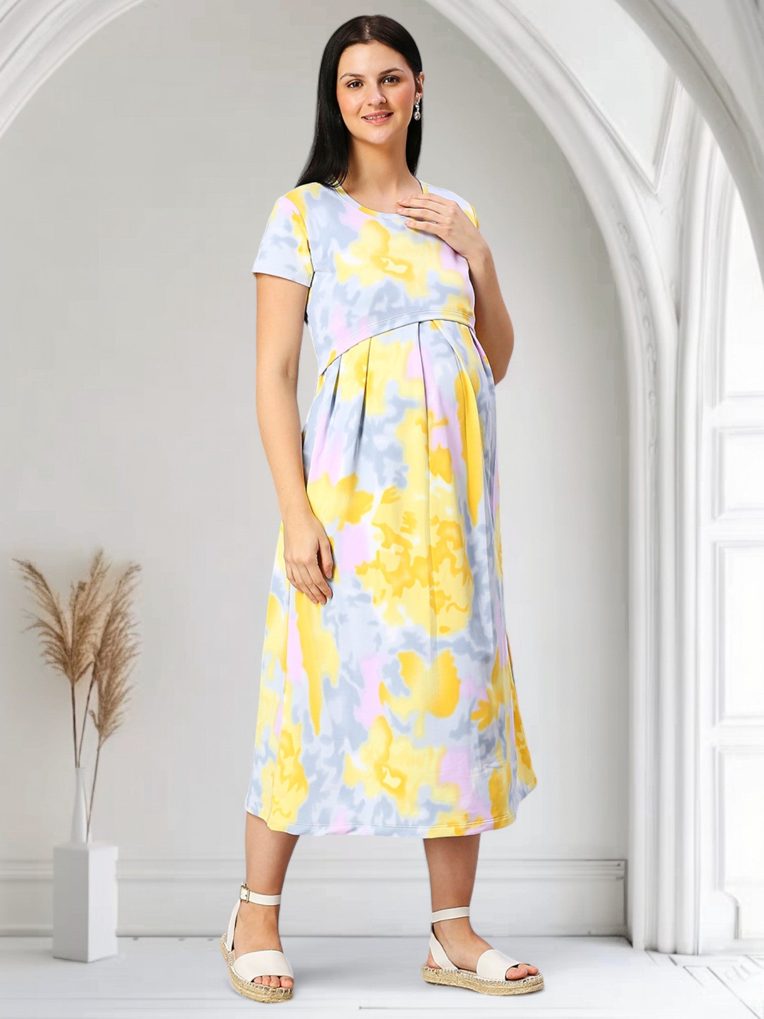 ELEGANT MATERNITY ZIPLESS DRESS FOR WOMEN