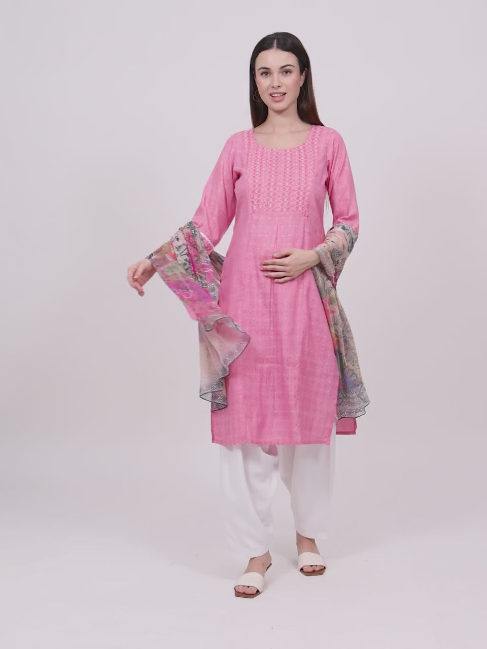 CLASSIC ETHNIC NURSING KURTA SET FOR WOMEN