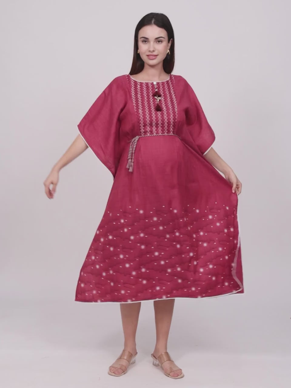 STYLISH FEEDING KAFTAN FOR WOMEN WITH ZIPPERS