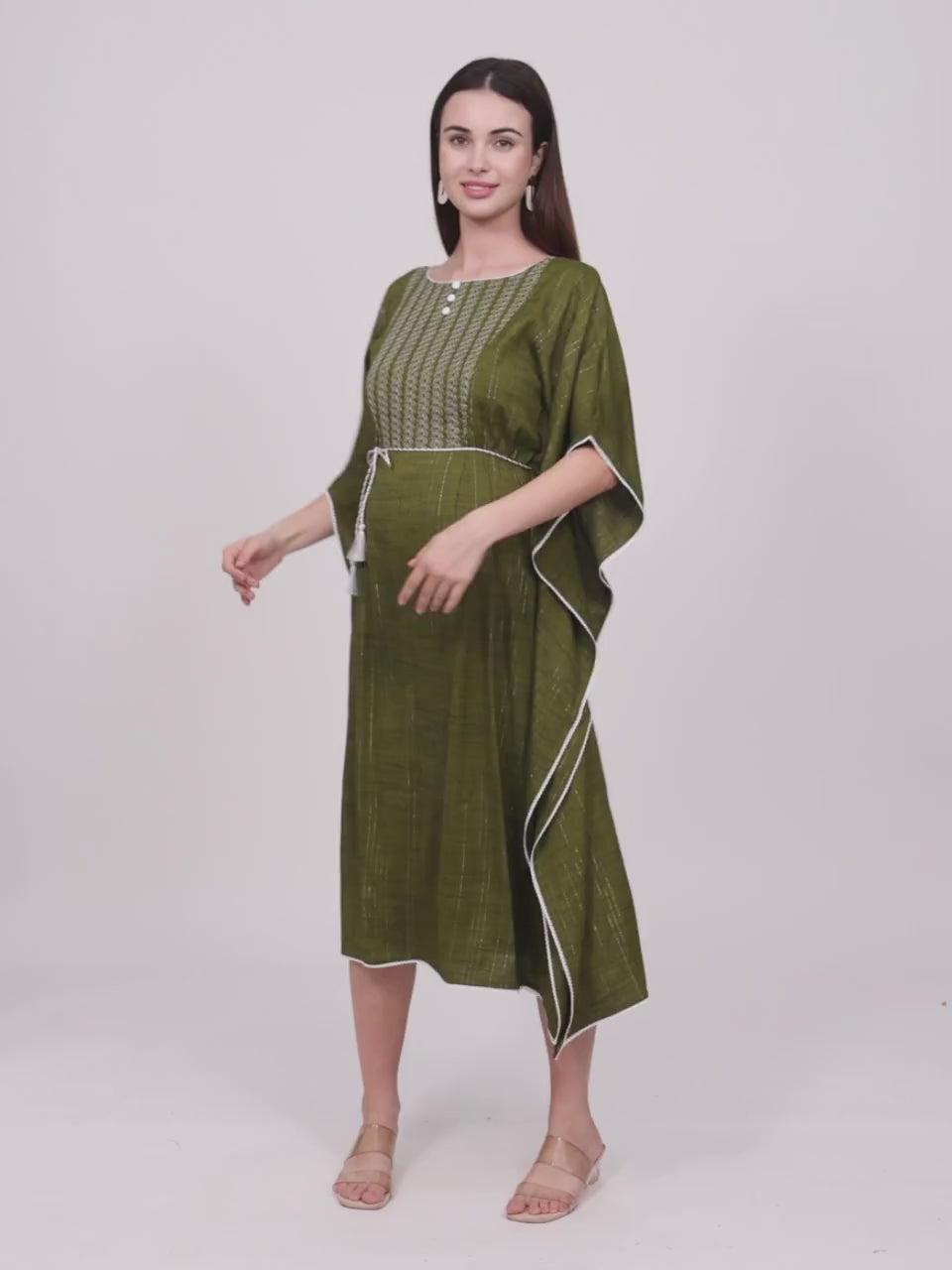 STYLISH PREGNANCY KAFTAN FOR WOMEN WITH ZIPPERS